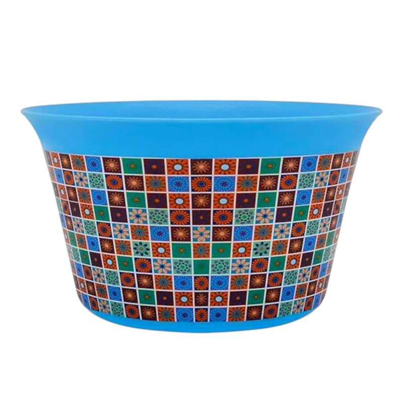 Khurshid Plastics 25cm Bola with decorative plastic from Khurshid Plast for Plastics - Blue Squares - Image 1